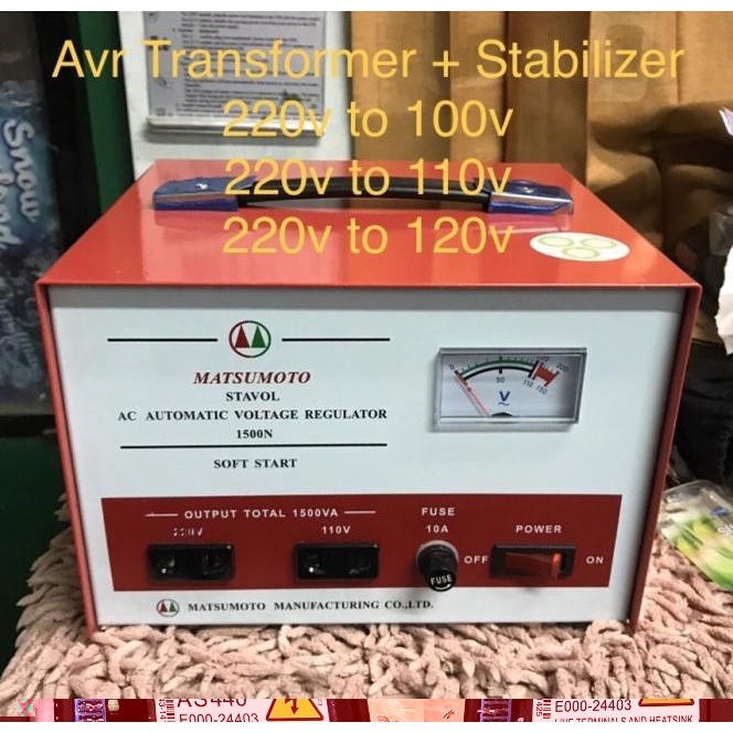 Avr Transformer + Stabilizer 1500W 220V Ke 120V 220V Ke 110V 220V Moto