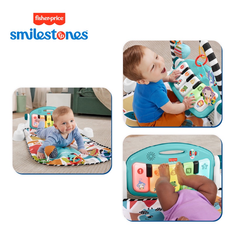 Fisher-Price Glow And Grow Kick &amp; Play Piano Baby Gym - Matras Tidur Bermain Anak Bayi