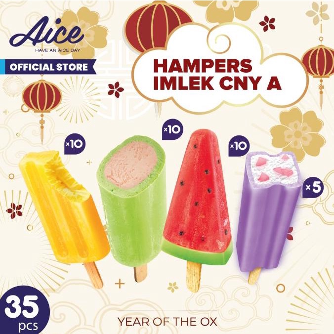 

New Paket Hampers Imlek Cny Chinese New Year Aice Ice Cream A Total 35 Pcs Limited Edition