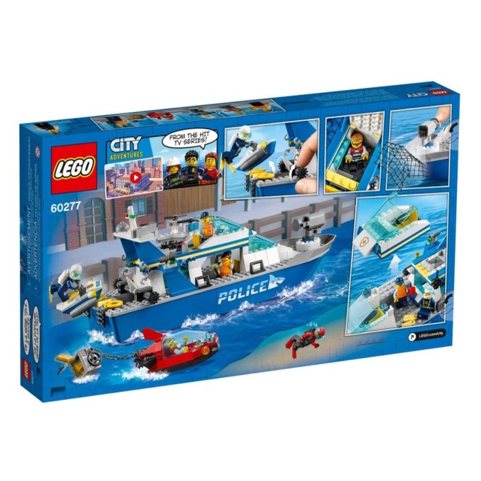 Lego City 60277 Police Patrol Boat Floats Mainan Kapal Polisi Easy