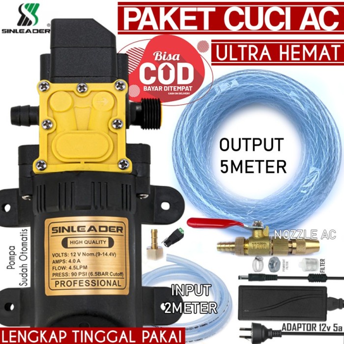 Paket Pompa Cuci AC Ultra Hemat Sinleader otomatis Nozzle AC