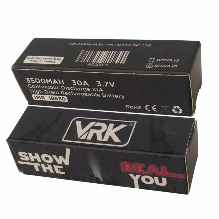 BATERAI VRK BATTERY 18650 3500MAH VRK BATERAI VAPE AUTHENTIC VRK