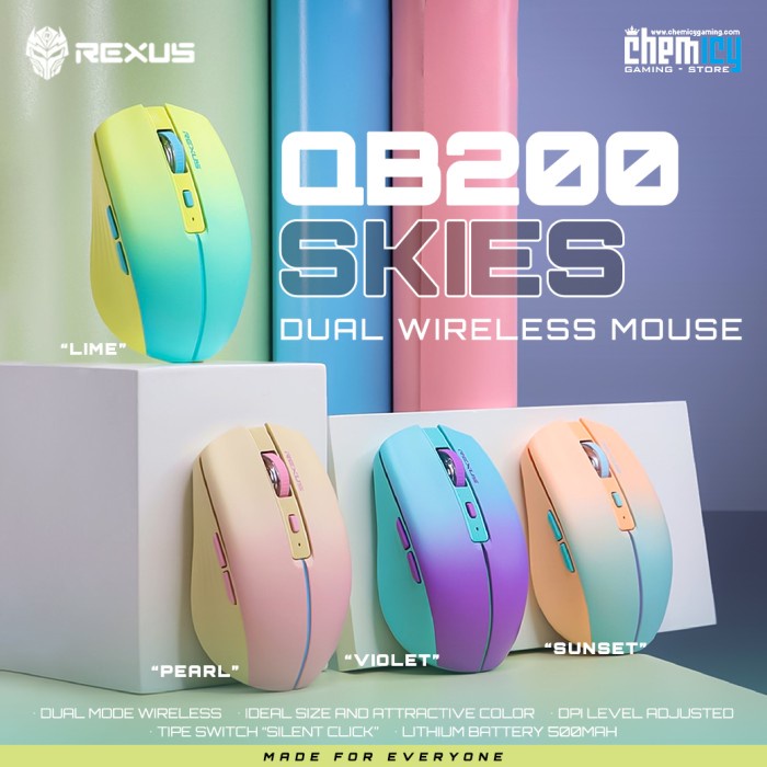 Rexus QB200 / QB 200 Skies Wireless Bluetooth Office Mouse