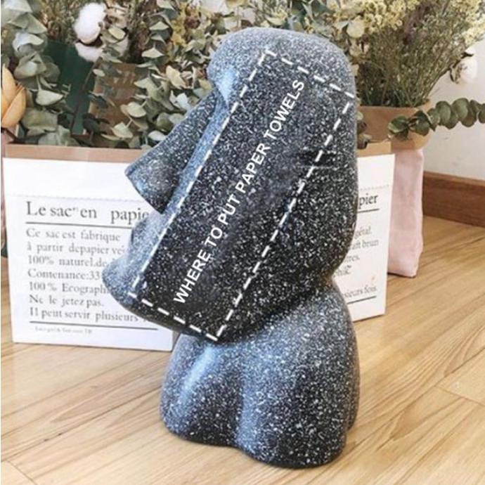 Moai Tissue Box / Kotak Tempat Tisu Pajangan Dekorasi Serbaguna