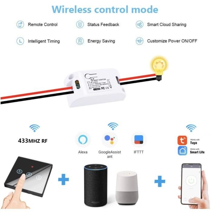 SMATRUL SAKLAR WIFI REMOTE CONTROL 2 SMART SWITCH LIGHT GOOGLE HOME