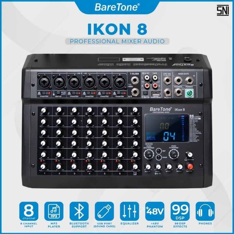 Mixer audio BARETONE IKON 8 Profesional mixer 8 channel