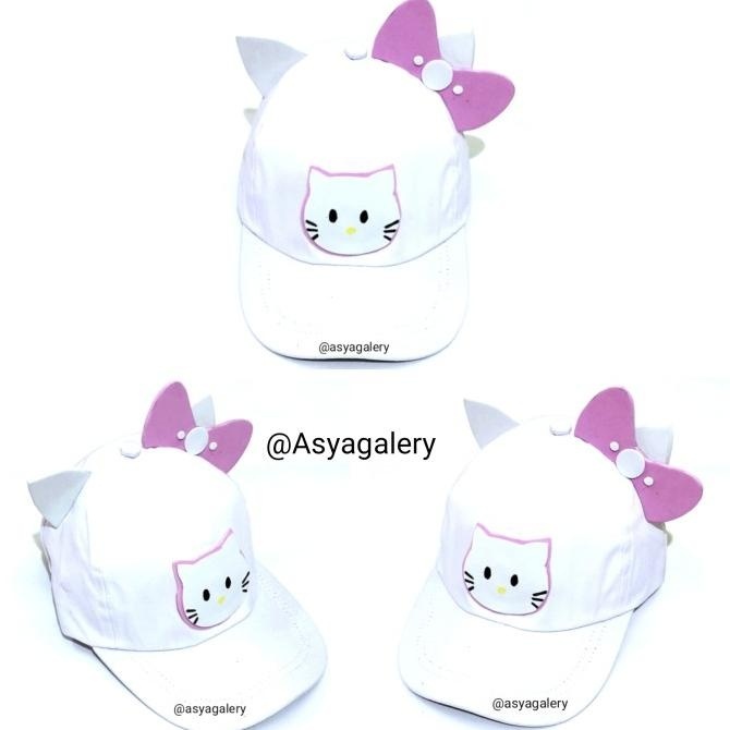 READY STOCK TOP ANAK HELLO KITTY LUCU/TOPI HELLO KITTY ANAK/TOPI HELLO KITTY 
