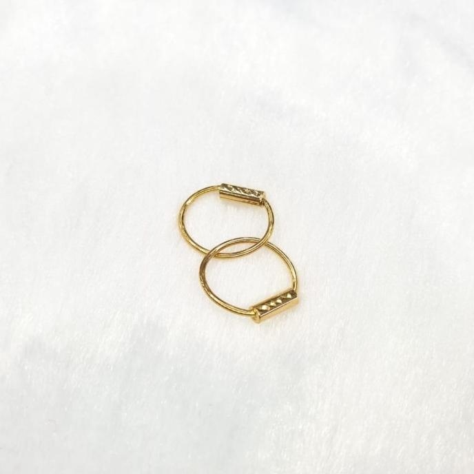 READY STOCK ANTING BAYI BULAT EMAS ASLI 375% 