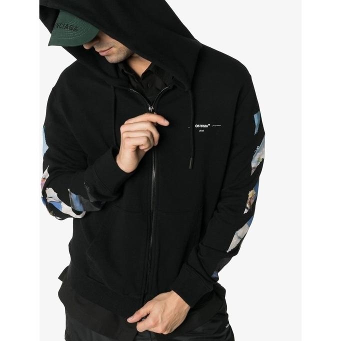 NEW PRODUK OFF WHITE SS19 COLORED ARROW JAKET HOODIE - BLACK 100% ORIGINAL 
