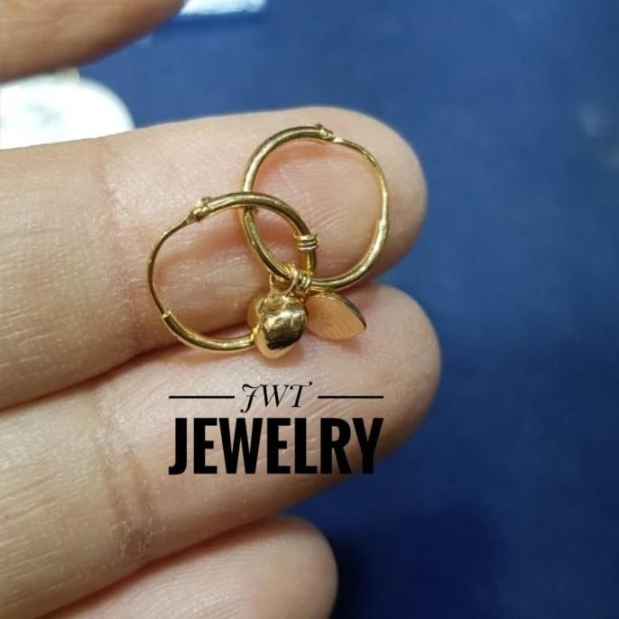 NEW PRODUK GIWANG ANTING EMAS ANAK BAYI BULAT GANTUNG MAINAN 