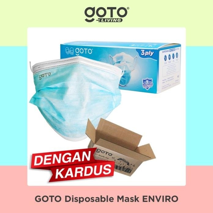 Terlaris Goto Enviro Mask 3 Ply Facemask Masker 3Ply
