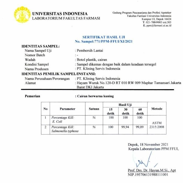 Klin'S Pembersih Parquet Lantai Kayu