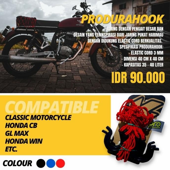Jaring Kambing Gunung Produrahook Jaring Motor Jaring Helm Tas Mantel