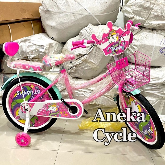 [Original] Sepeda Anak Roda Empat Perempuan Cewek Atlantis 18 Little Pony Unicorn Berkualitas