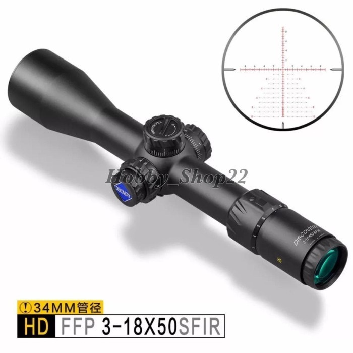 ✅Baru Teropong / Rifle Scope Discovery Hd 3-18X50Sfir Slt Ffp Tube 34 Berkualitas