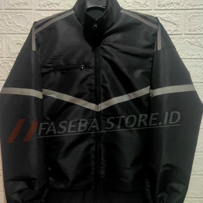 BIG SALE JAKET BOMBER PRIA MODEL WILL HITAM POLOS LIS SCOTLET NYALA 