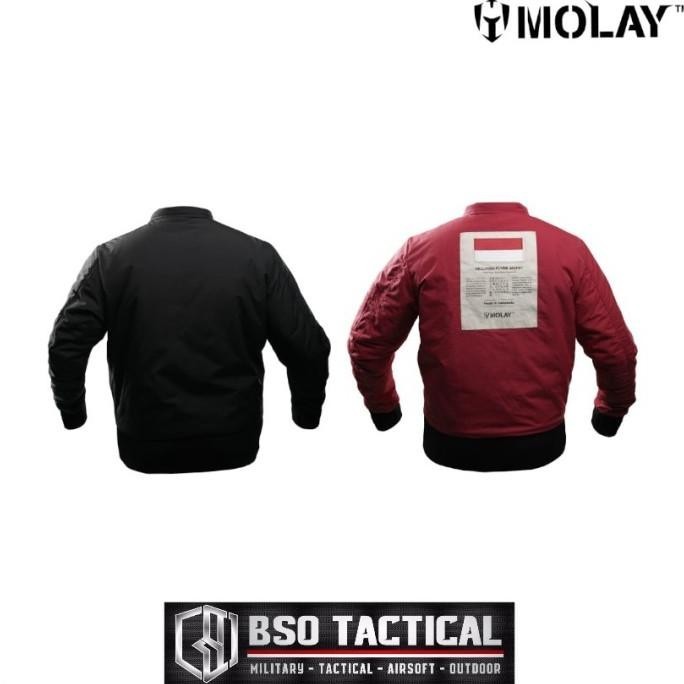 TERBARU JACKET BOMBER MOLAY MELLIVORA FLYING JACKET BLACK RED TACTICAL JAKET 