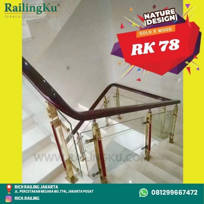 ✨Baru Tiang Railing Tangga Stainless Gold Rk 78 Berkualitas