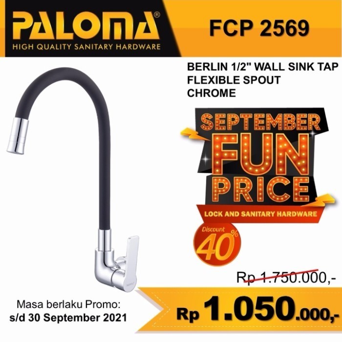 ✅Termurah Fcp 2569 Kran Sink Tembok Paloma Dingin Flexible Diskon