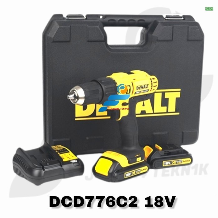✨New Cordless Hammer Drill Dewalt Dcd776C2 18V Bor Beton/Tembok/Kayu Dll Terbaru