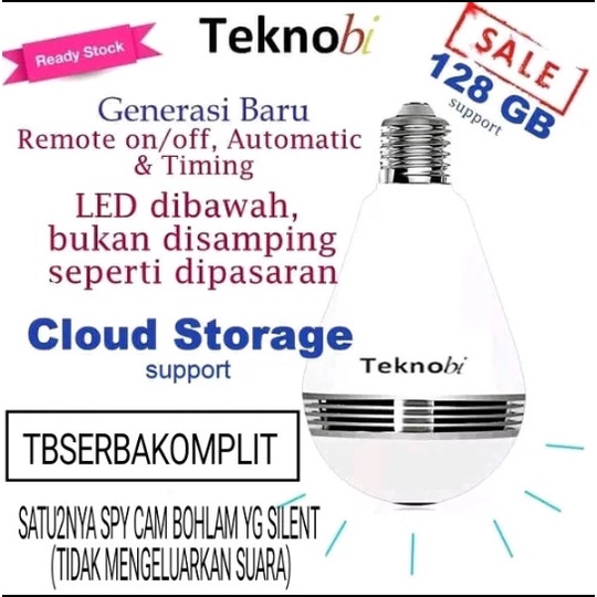 ✨Ori Wifi Spy Cam Cctv Bohlam Lampu Silent Tanpa Suara Tidak Terdeteksi Terbatas