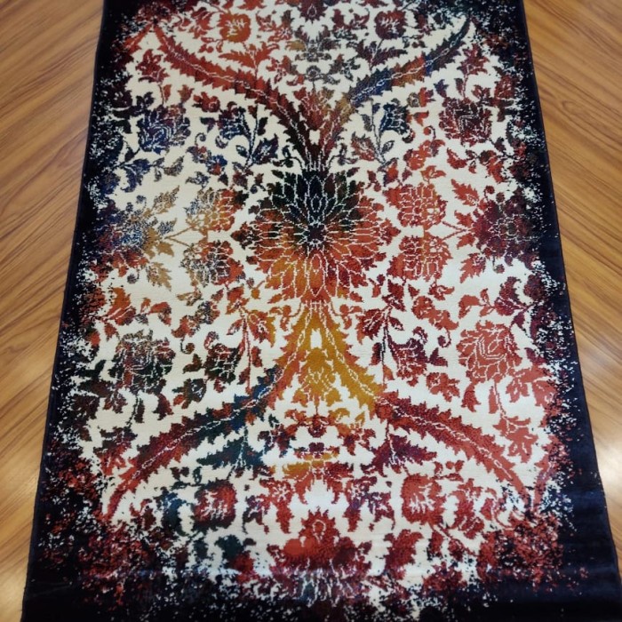 [Baru] Permadani Karpet Iran Persia 100Cmx150Cm Tebal Halus Lembut Black Red Terbaru