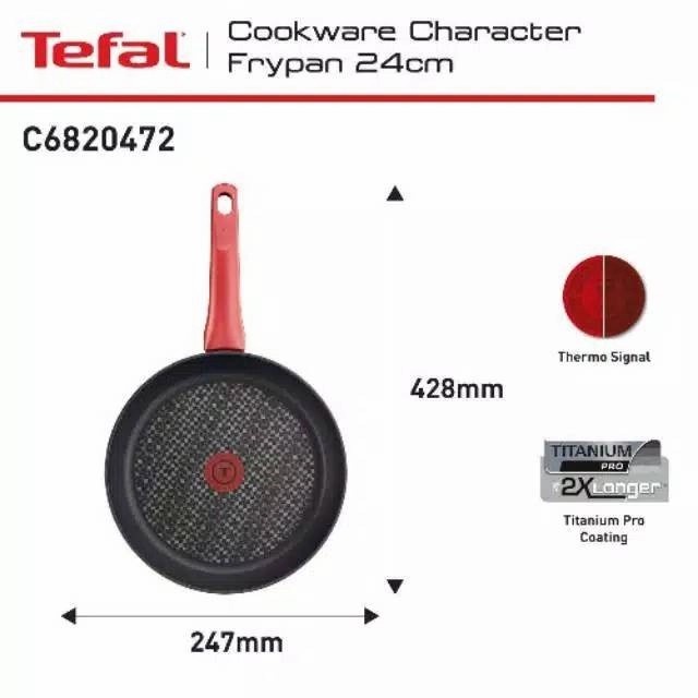 [New Ori] Tefal Cookware Character Frypan 24Cm Teflon Anti Lengket Original Diskon