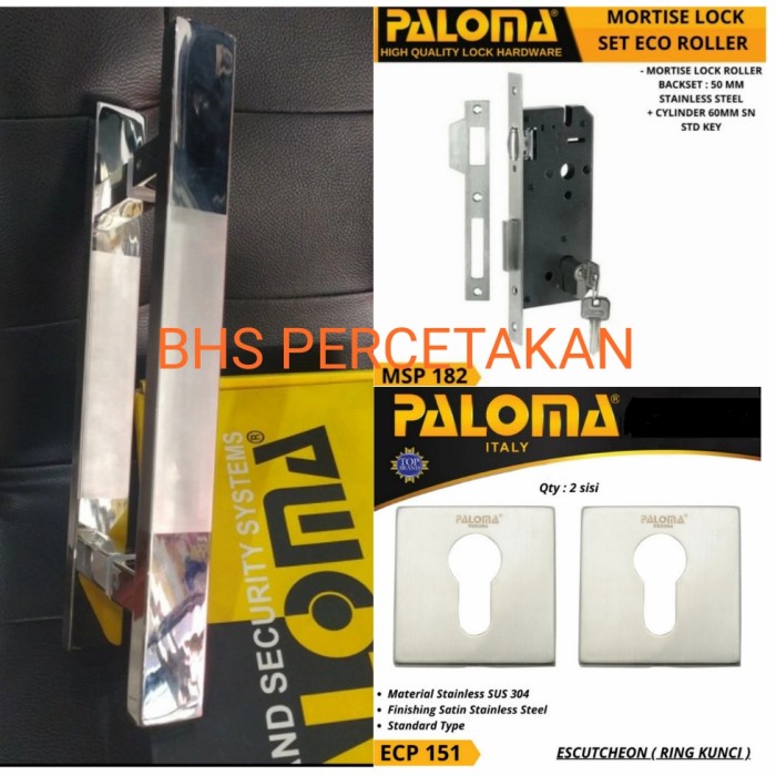 [Baru] Paloma Paket Handle Kunci Pintu Double Gagang Stainless Lengkap Set Berkualitas