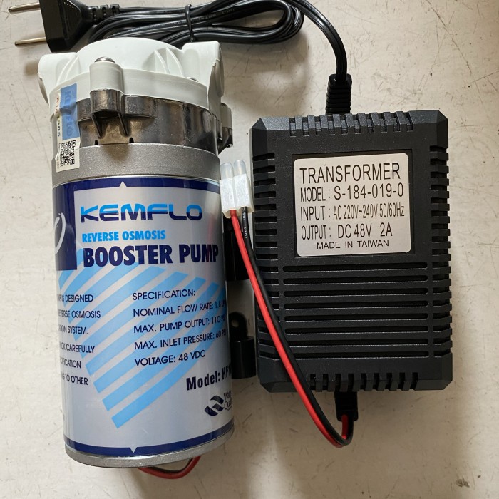 [New Ori] Pompa Kemflo 48Volt+Adaptor 2A Booster pump Reverse Osmosis Limited