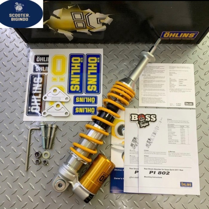 [Ori] Shock Tabung Ohlins Rear Vespa 3V Iget Sprint Primavera Berkualitas
