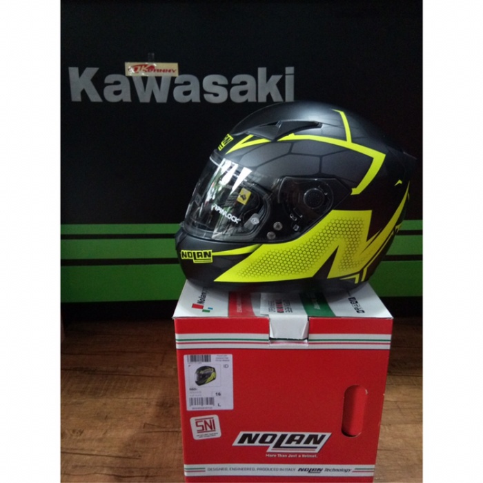 [Ori] Helm Nolan N60S Black Yellow Size L Terbaru