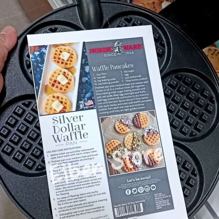 

[New Ori] Nordic Ware Silver Dollar Waffle Griddle Terbatas