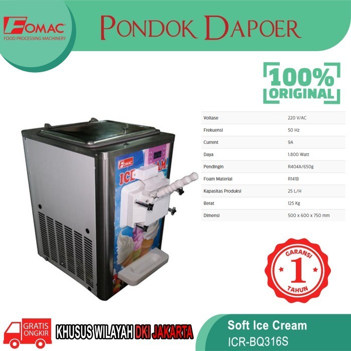 [New] Mesin Es Krim / Soft Ice Machine / Icr-Bq316S Fomac Diskon