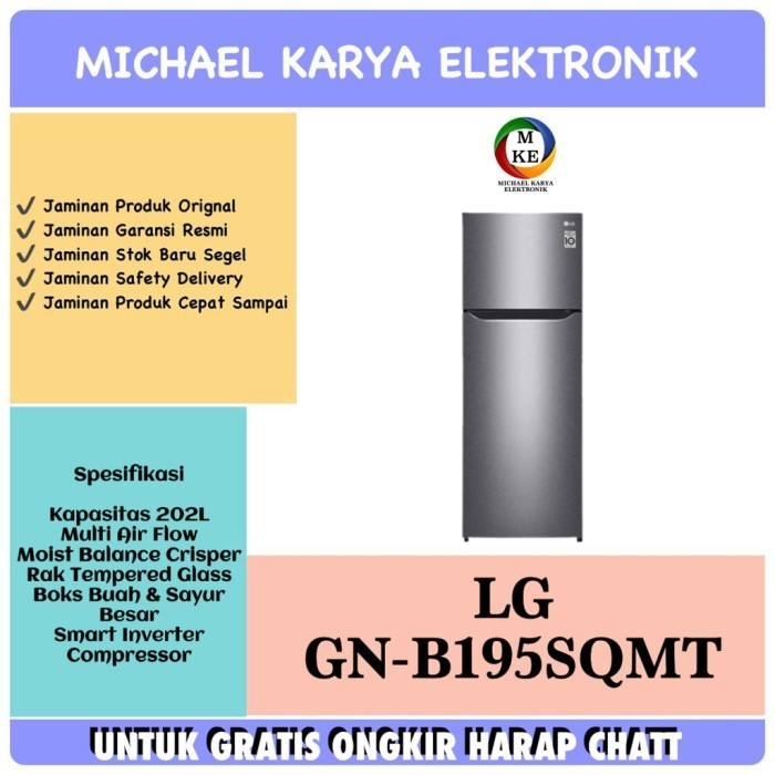 [Baru] Lg Kulkas 2 Pintu  Gn-B195Sqmt  Gnb195Sqmt  Kulkas 2 Pintu Murah Berkualitas