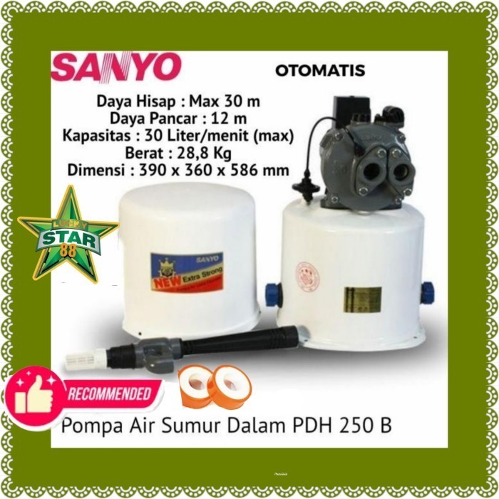 Ready Mesin Pompa Air Jet Pump Sanyo Pdh250B 30 Meter 250 Watt Sumur Dalam