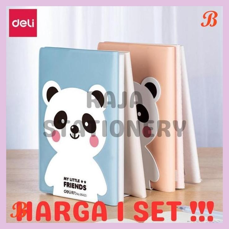 

| KG | DELI BOOK END BESI PENYANGGA SANDARAN PENAHAN PEMBATAS BUKU PANDA