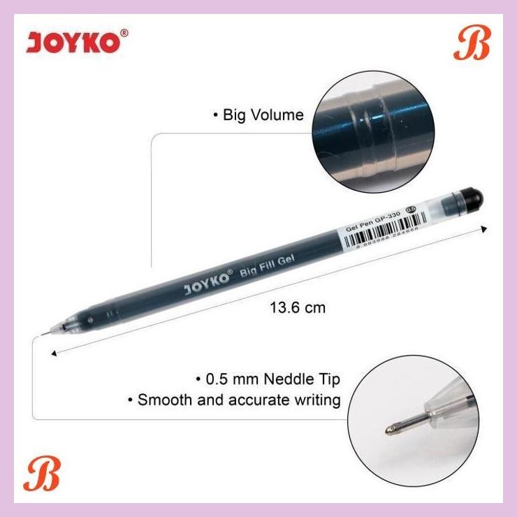 

| KG | JOYKO GEL PEN BIG FILL GEL 0.5MM PENA PULPEN JOYKO JEL GP-330 [12PCS]