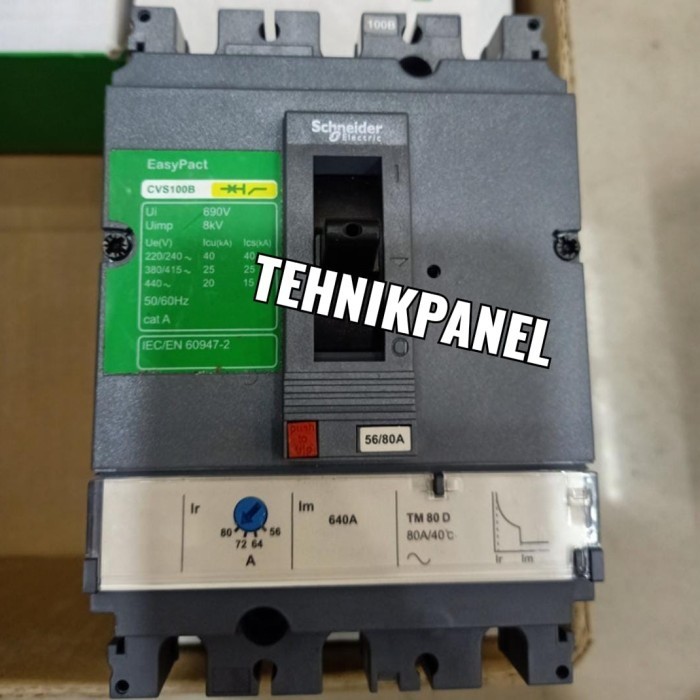 [New Ori] Mccb 80A 3P Cvs100B Schneider Original Terbaru