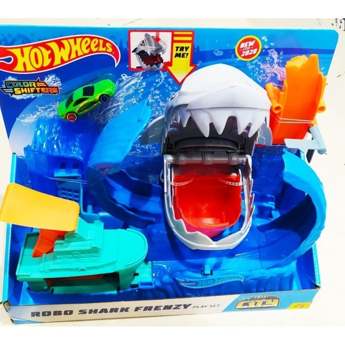 [Original] Hot Wheels Robo Shark Frenzy Play Set Limited