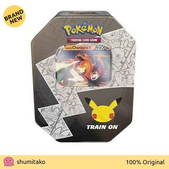 ✅Baru Pokemon Tcg 25Th Celebrations Lance’S Charizard V Collection Tin Terbatas