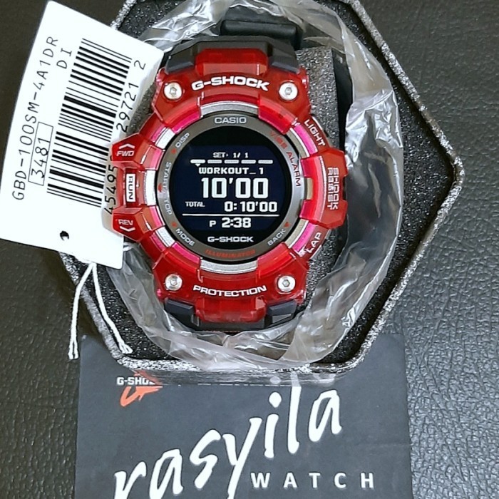 ✅New Ori Casio G-Shock Gshock Gbd 100Sm / Gbd100Sm - 4A1Dr Red Black Berkualitas