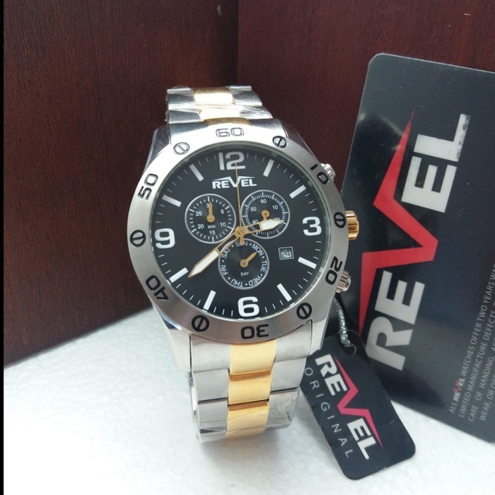 ✅New Ori Jam Tangan Pria Revel Cn5349 Silver Kombinasi Original Terbaru
