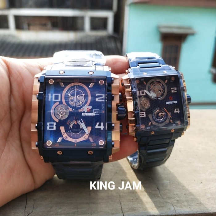 ✅Baru Jam Tangan Couple Expedition E6757 E 6757 Original Blue Rosegold Limited