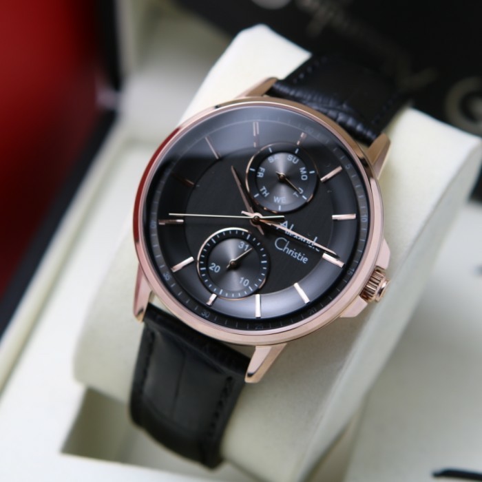 ✅New Alexandre Christie Ac 6576 / Ac 6576Mf Rosegold Black OriginalGaransi Diskon
