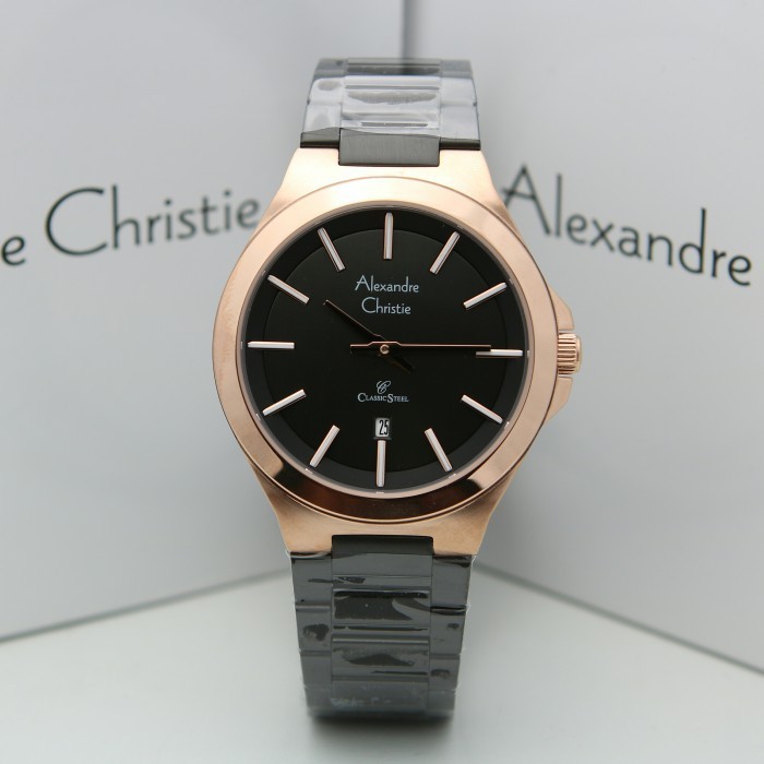 ✅New Ori Alexandre Christie Ac 8634 / Ac 8634Md Rosegold Black OriginalGaransi Limited