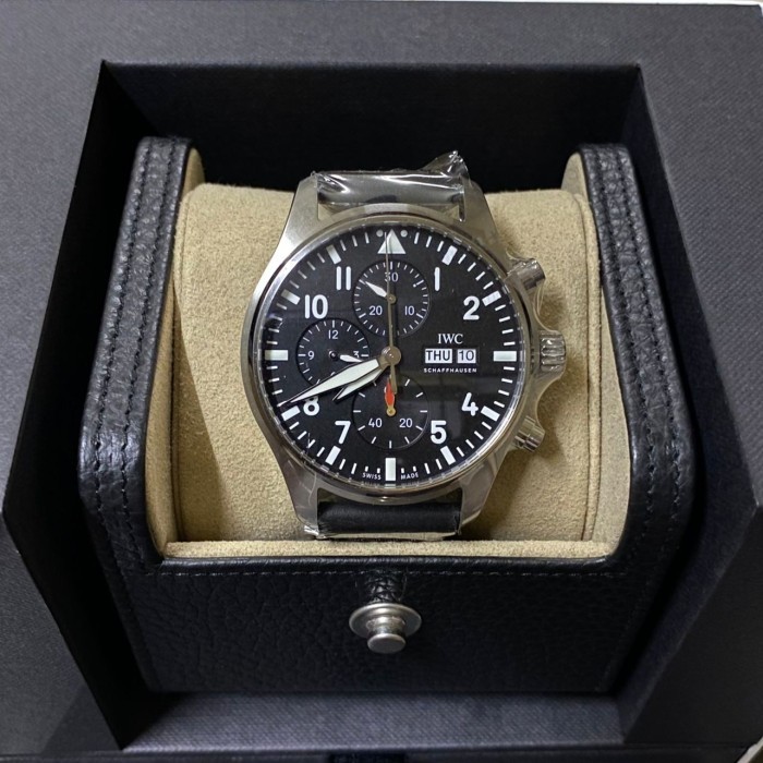 ✅New Ori Iwc Iw378001 Pilot Black Chrono Daydate New Limited