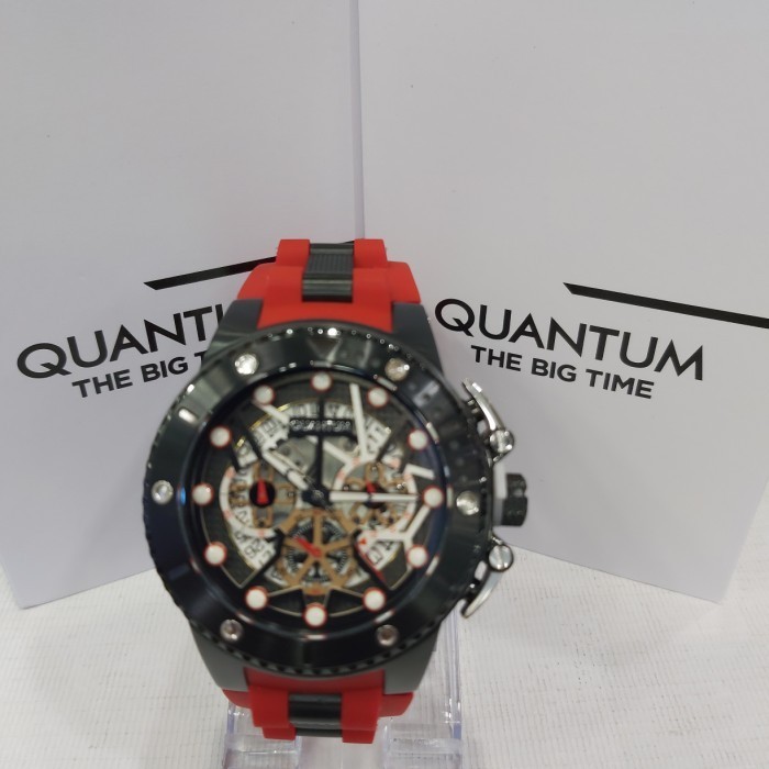 ✅New Ori Jam Tangan Pria Quantum Hunter Hng535.658 Rubber Merah Original Limited