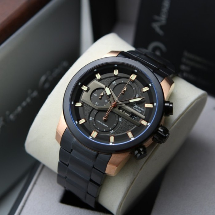 ✅Original Alexandre Christie Ac 6559 Rosegold Black Ac6559 Pria Original Terbatas