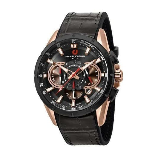 ✅Ori Charles Jourdan Cj1029-1532C For ManStrap BlackBody Rosegold. Limited