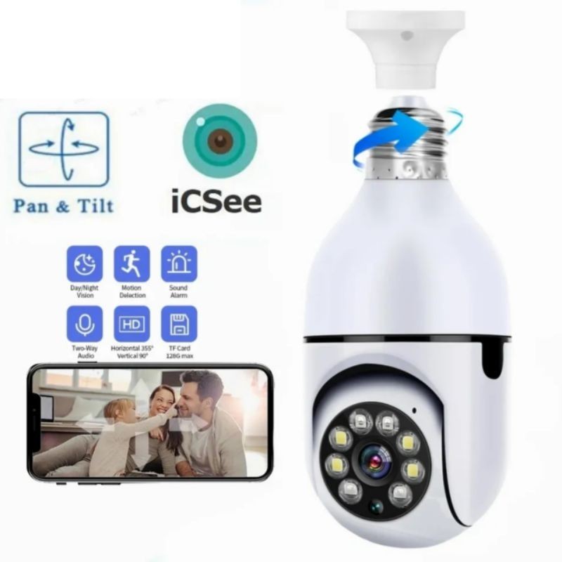 IP CAMERA CCTV ICSEE speed dome PTZ lampu mini Outdoor / Indoor Wifi